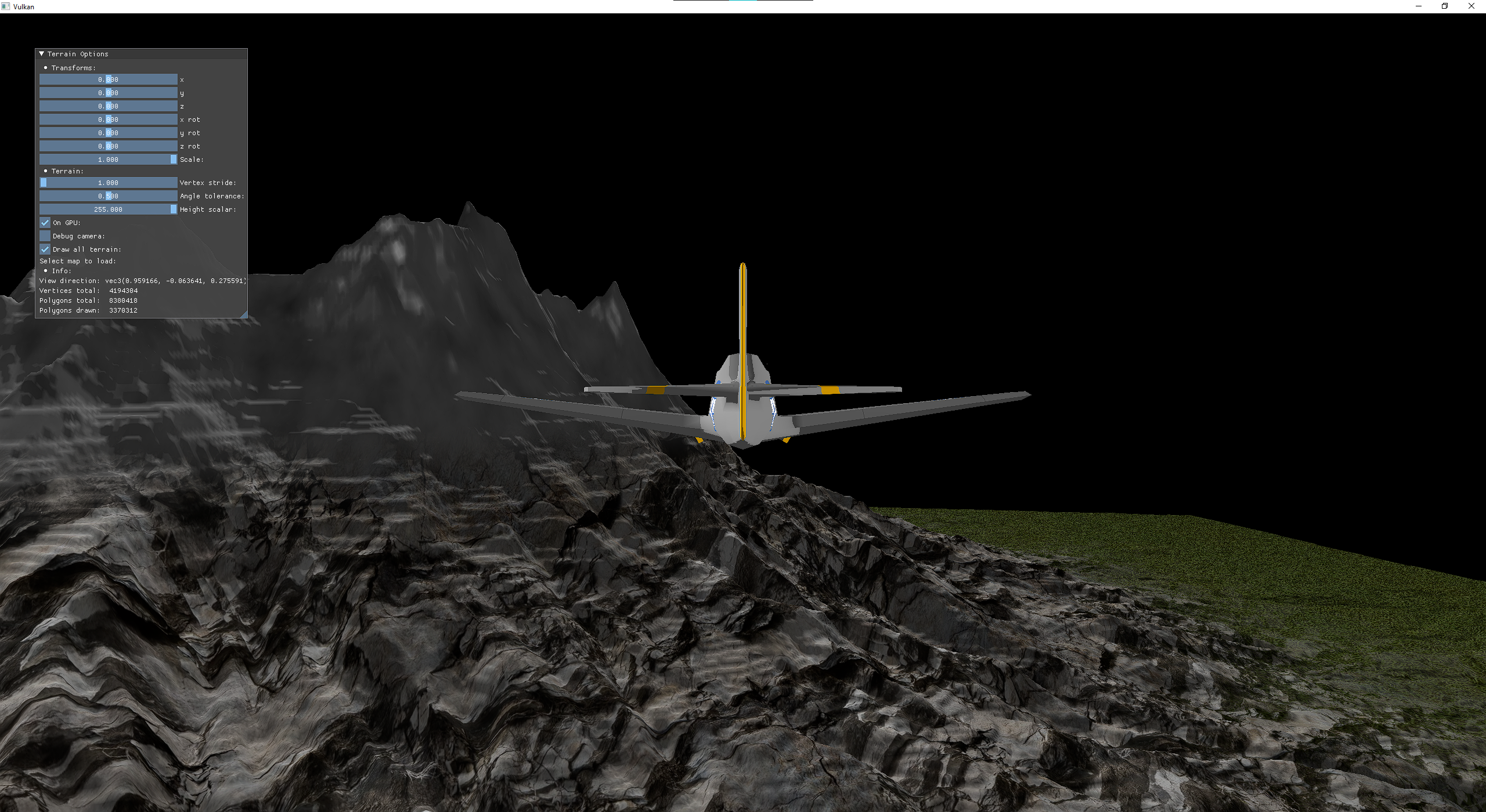 Flight sim and terrain render